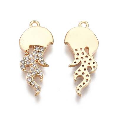 Brass Micro Pave Clear Cubic Zirconia Pnedants