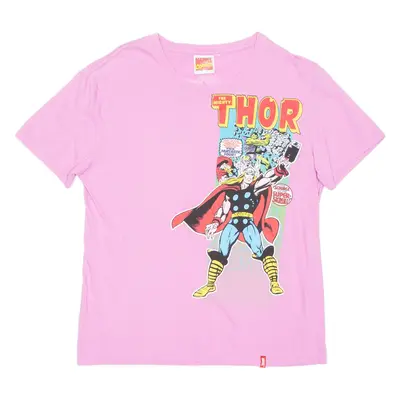 MARVEL The Mighty Thor Womens T-Shirt Pink M