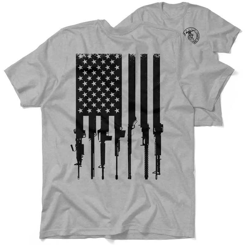 Rifle Flag - Heather Gray T-Shirt