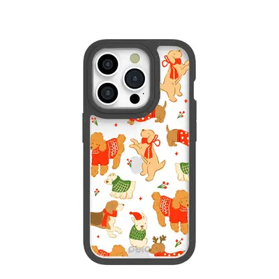 Clear Jolly Doggos iPhone 15 Pro Case With Black Ridge