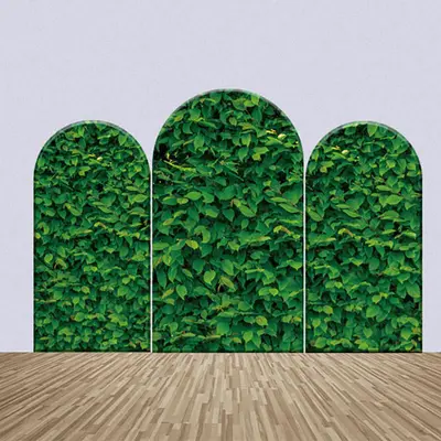 Green Leaves Decor One Sided Arch Party Backdrop Kit - Aperturee