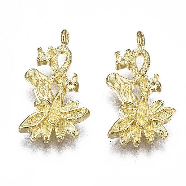 Brass Pendant Enamel & Rhinestone Settings