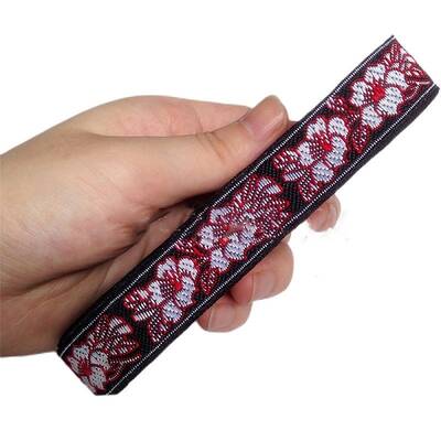 6.8M Ethnic Style Polyester Jacquard Flower Ribbon