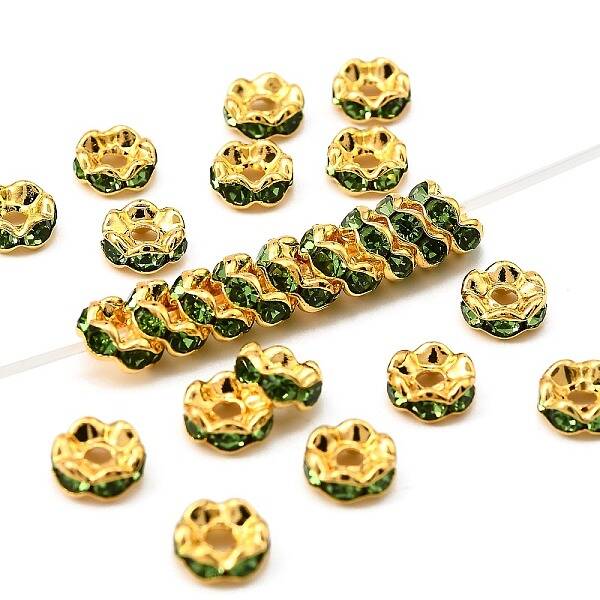 Brass Grade A Rhinestone Spacer Beads