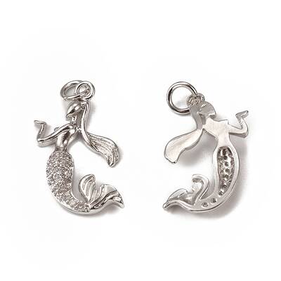 Brass Micro Pave Cubic Zirconia Pendants