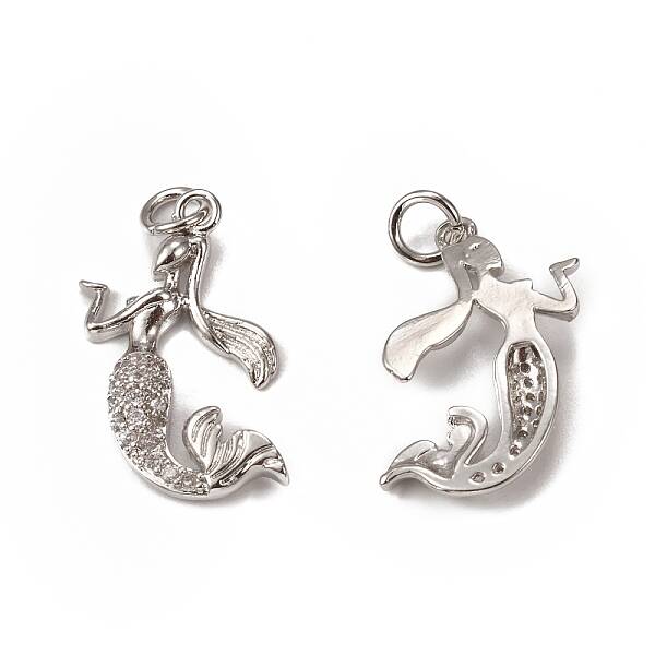 Brass Micro Pave Cubic Zirconia Pendants