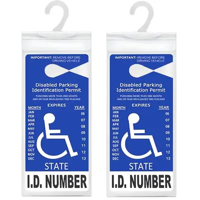 LotFancy Handicap Placard Holder- 10.6 x 5, Ultra Transparent Disabled Parking Placard Protector Hanger Sleeve - Pack of ...