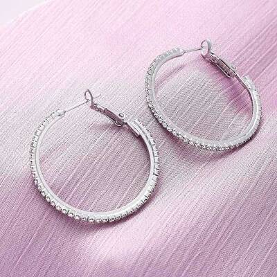 Brass Micro Pave Cubic Zirconia Stud Earrings