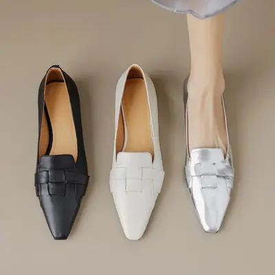 CHIKO Adelmira Square Toe Block Heels Loafers Shoes