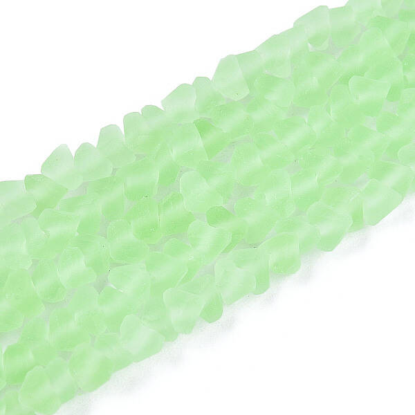 Frosted Transparent Glass Beads Strands
