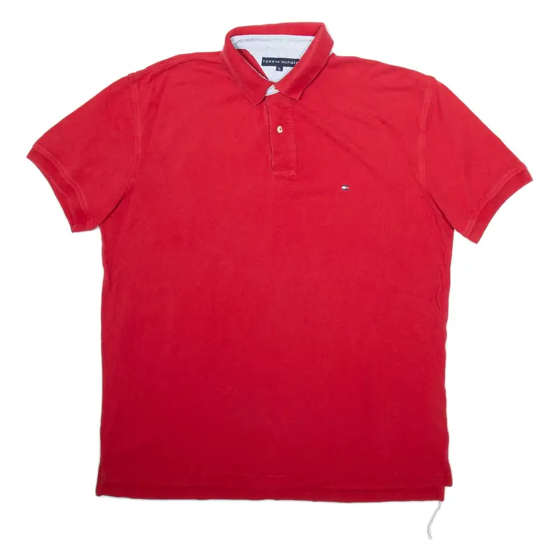 TOMMY HILFIGER Mens Polo Shirt Red XL
