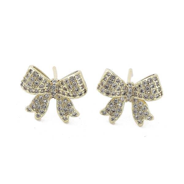 Rack Plating Brass Micro Pave Cubic Zirconia Stud Earring