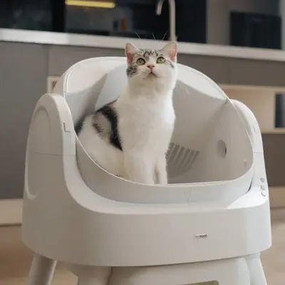 PetPivot Autoscooper 11 Open-Top Self-Cleaning Cat Litter Box，Odor-Free Waste Disposal includes Trash Bags