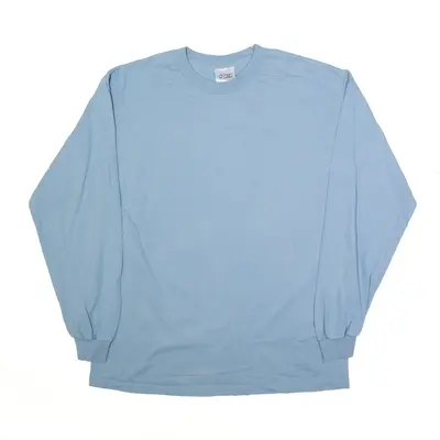 PORT AND COMPANY T-Shirt Blue Long Sleeve Mens L