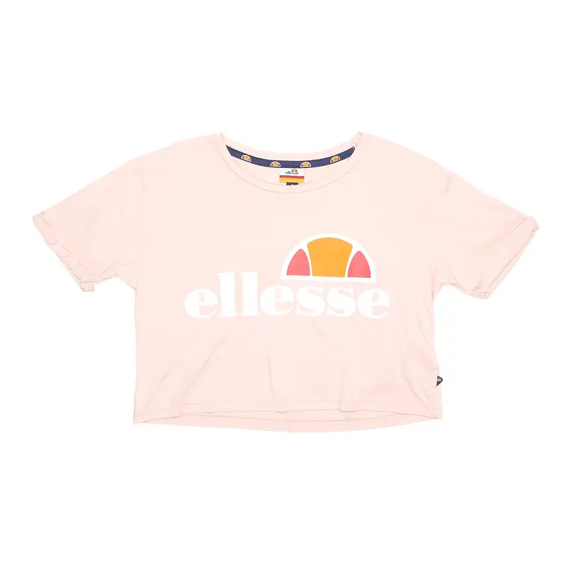 ELLESSE Cropped Pink Short Sleeve T-Shirt Womens S