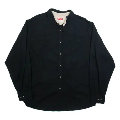 WRANGLER Mens Plain Shirt Black Long Sleeve XL