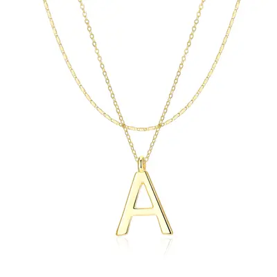 Mytys Initial Letter Pendant Necklace For Women Custom A-Z 26 Alphabet Fashion Jewelry Modern Versatile Accessories for Parti...