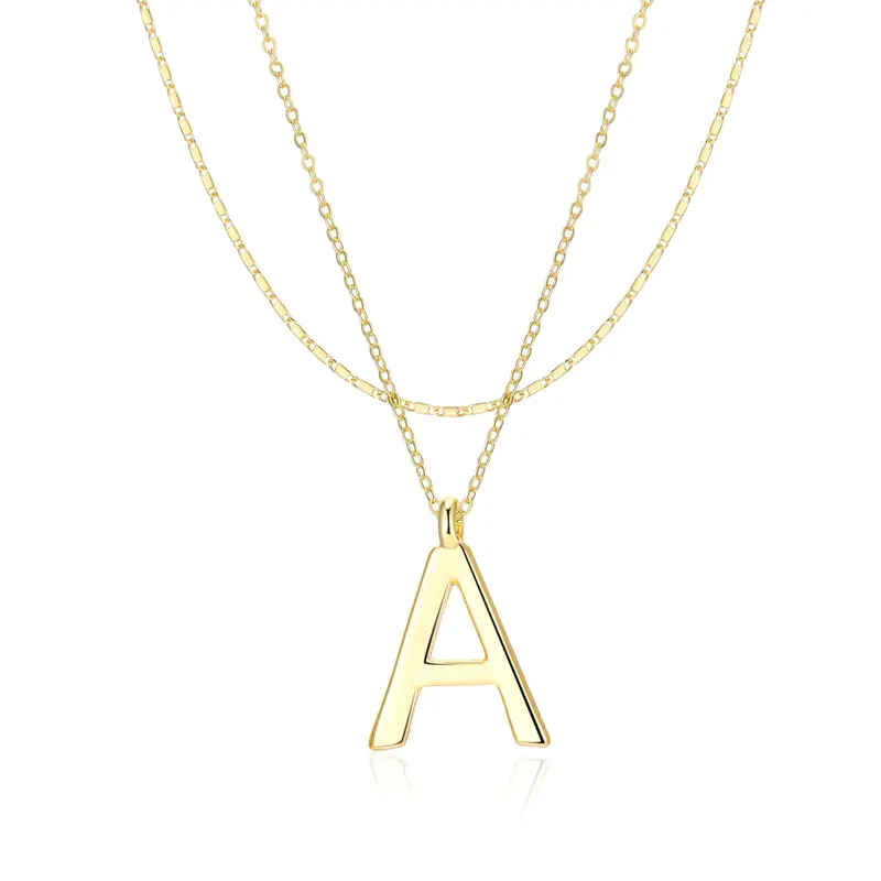 Mytys Initial Letter Pendant Necklace For Women Custom A-Z 26 Alphabet Fashion Jewelry Modern Versatile Accessories for Parti...