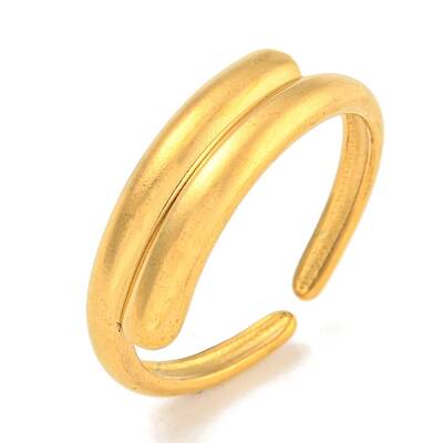 Ion Plating(IP) 304 Stainless Steel Bypass Open Cuff Ring for Women