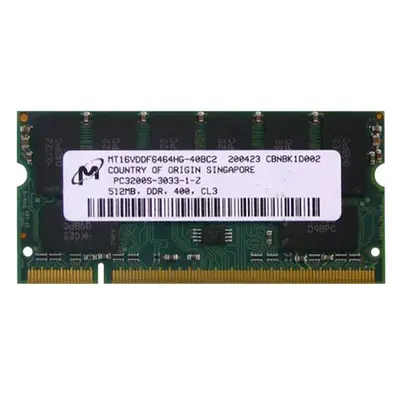 Micron MT16VDDF6464HG-40BC2 | 512MB DDR-400MHz PC3200 Non-ECC Unbuffered SODIMM CL3 2Rx8 2.5V 200-Pin Memory Module