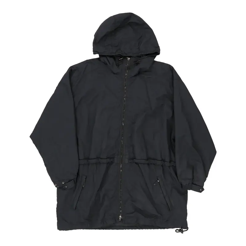 Eddie Bauer Windbreaker - Large Black Nylon