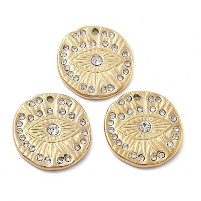 304 Stainless Steel Rhinestone Pendants
