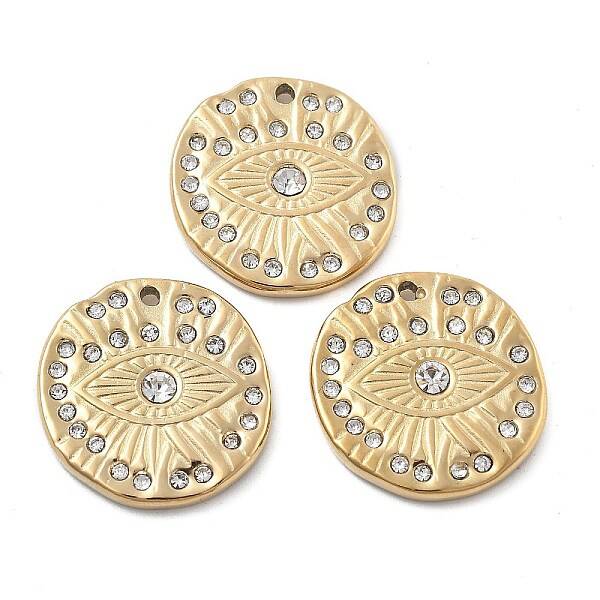 304 Stainless Steel Rhinestone Pendants