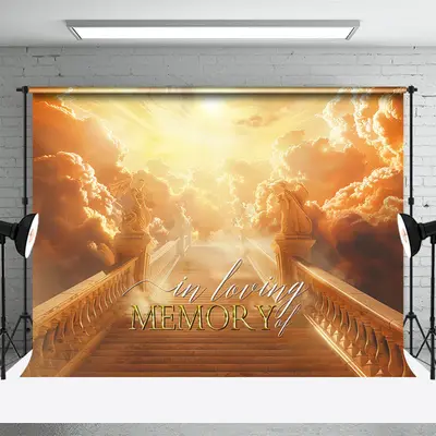 In Loving Bridge Sun Sculpture Funeral Memorial Backdrop - Aperturee