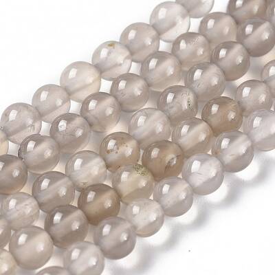 Natural Gray Agate Bead Strands