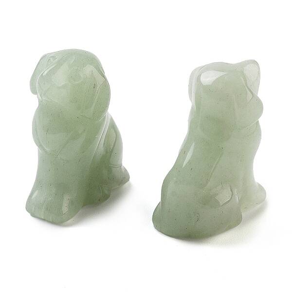 Natural Green Aventurine Carved Dog Figurines