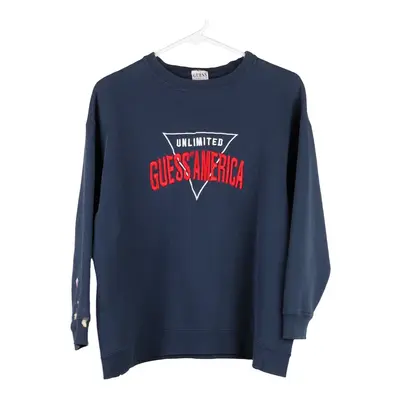 Guess Sweatshirt - Small Navy Cotton Blend