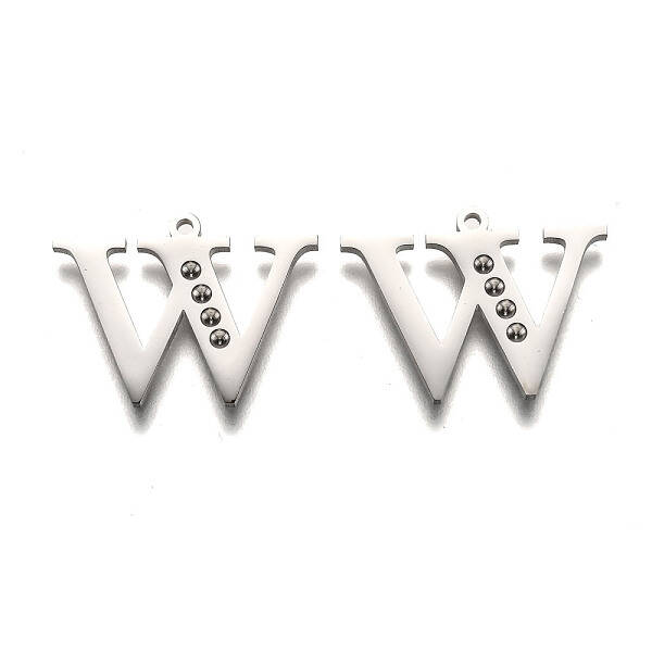 Non-Tarnish 304 Stainless Steel Letter Pendant Rhinestone Settings