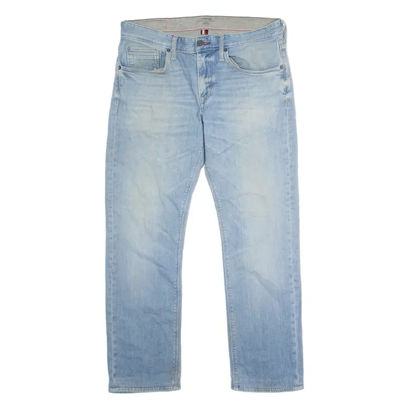 TOMMY HILFIGER Denton Mens Jeans Blue Regular Straight Stone Wash W32 L28