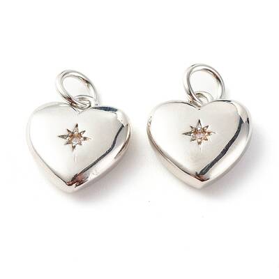 Brass Micro Pave Clear Cubic Zirconia Pendants