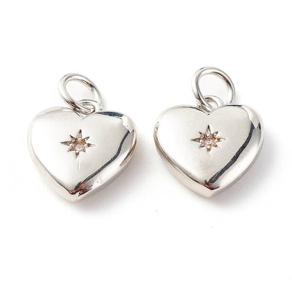 Brass Micro Pave Clear Cubic Zirconia Pendants