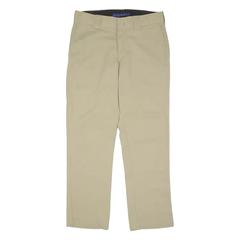 DICKIES Flex Workwear Mens Twill Trousers Beige Slim Tapered W34 L30