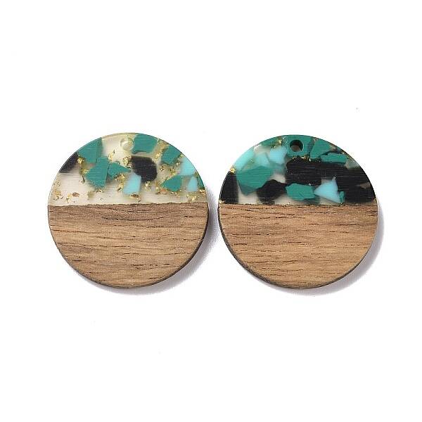 Transparent Resin & Walnut Wood Pendants