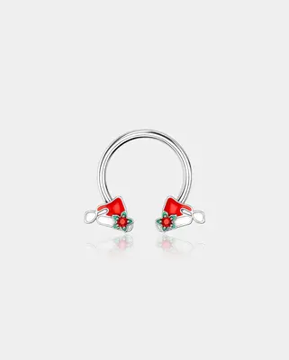 Santa's Red Hat Horseshoe Septum Ring
