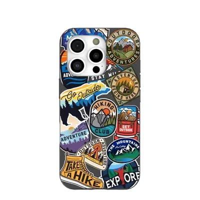 Black Trail Stickers iPhone 16 Pro Case