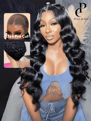13x4 Pre-Everything™ Transparent Lace Front 3D Body Wave Bouncy Wig Real Ear To Ear With Invisi Drawstring