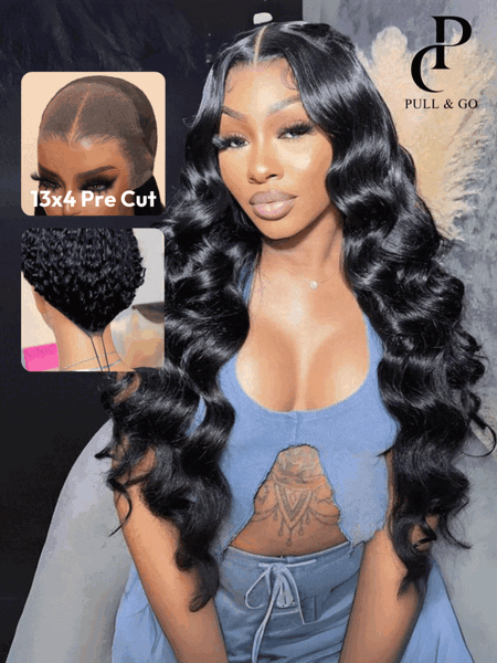 13x4 Pre-Everything™ Transparent Lace Front 3D Body Wave Bouncy Wig Real Ear To Ear With Invisi Drawstring