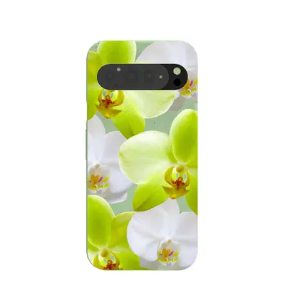 Sage Green Orchid Blooms Google Pixel 9 Pro XL Case