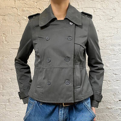 Stefanel Jacket - Small Grey Polyester Blend