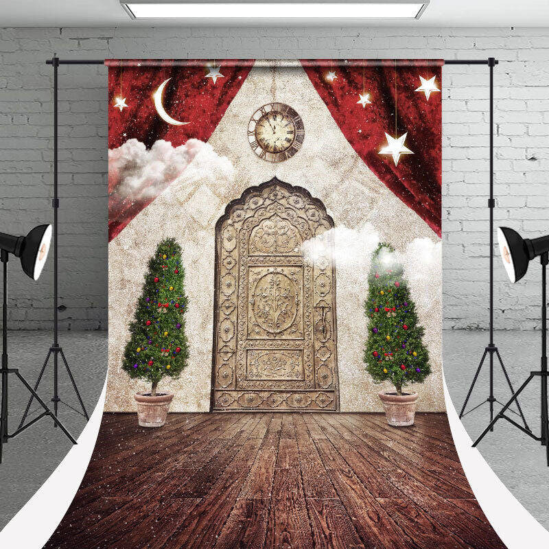 Curtain Door Photo Studio Sweep Christmas Backdrop - Aperturee