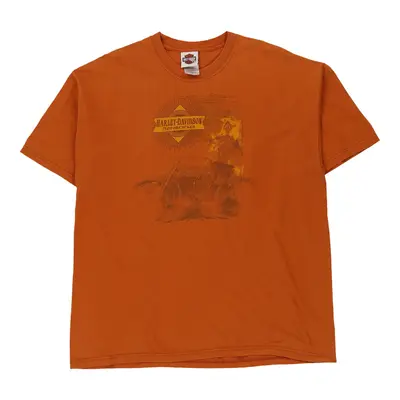 Columbus, Ohio Harley Davidson Graphic T-Shirt - XL Orange Cotton