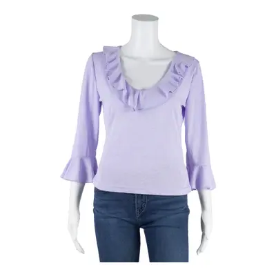 ENERGY Y2K Frilly Bell Sleeve Stretch Top Purple 3/4 Sleeve Womens M