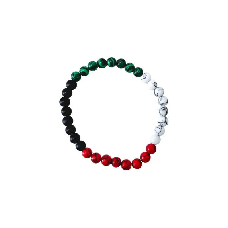 Palestine Stretch Natural Stone Bead Bracelet