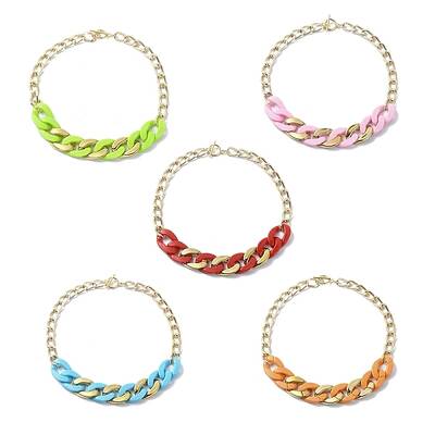 Acrylic & Aluminum Curb Chain Necklace