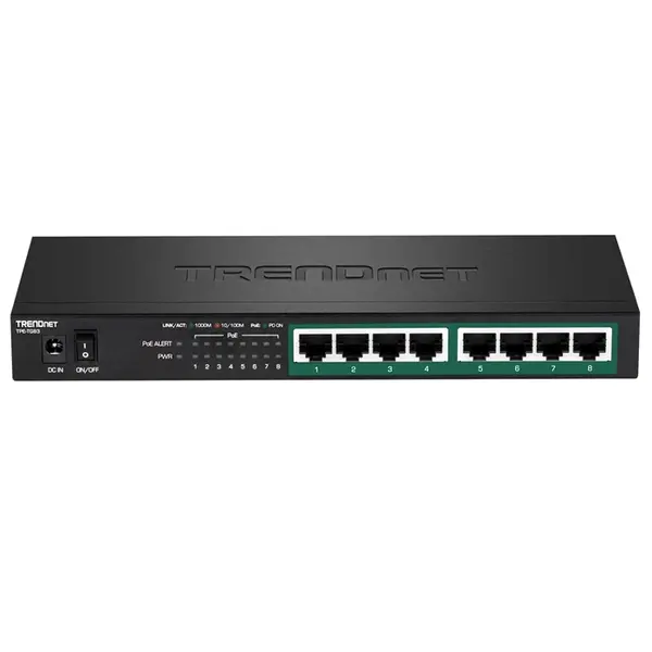 TRENDnet TPE-TG83 | 8-Ports 10/100/1000Base-T RJ-45 GbE PoE+ Wall-mountable Gigabit Ethernet Network Switch