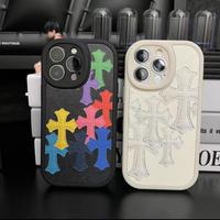 Suitable for iPhone 16 15 14 13 12 11 premium shock resistant cross phone case, iPhone 16 15 Plus silicone male and female ph...